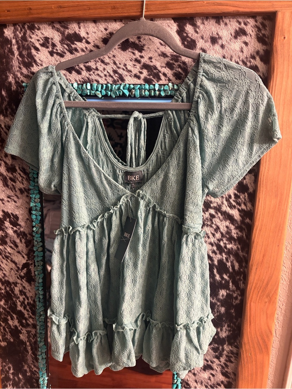 BKE Sage Green Lace Top